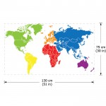 World Map Color  Vinyl Wall Art Decal