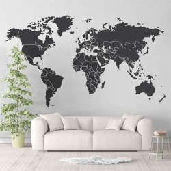 World Map Vinyl Wall Art Decal (WD-0851)