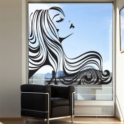 Girl beauty hair salon Vinyl Wall Art Decal (WD-0857)