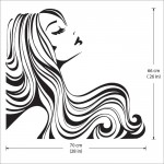 สติกเกอร์ติดผนัง Girl beauty hair salon Wall Sticker