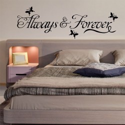 สติกเกอร์ติดผนัง Always & Forever Quote Words Lettering Wall Sticker (WD-0860)