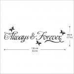 สติกเกอร์ติดผนัง Always & Forever Quote Words Lettering Wall Sticker