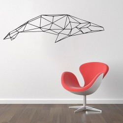 Geometric Dolphin Wandaufkleber Wandtattoo (WD-0882)