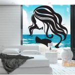 สติกเกอร์ติดผนัง Beauty Face Girl Hair Salon Wall Sticker 