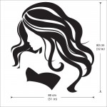 สติกเกอร์ติดผนัง Beauty Face Girl Hair Salon Wall Sticker 