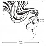 Ponytail Beauty Hair Face Girl Vinyl Wall Art Decal 