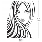 Girl Face Beauty Hair Salon Vinyl Wall Art Decal 