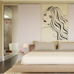 Girl face beauty hair salon Vinyl Wall Art Decal (WD-0907)