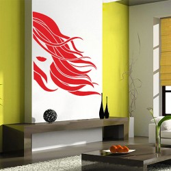 Girl face beauty hair salon Vinyl Wall Art Decal (WD-0909)