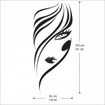 Face Girl Hair Salon Beauty  Vinyl Wall Art Decal 