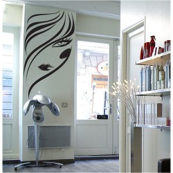 Face Girl Hair Salon Beauty Vinyl Wall Art Decal (WD-0910)