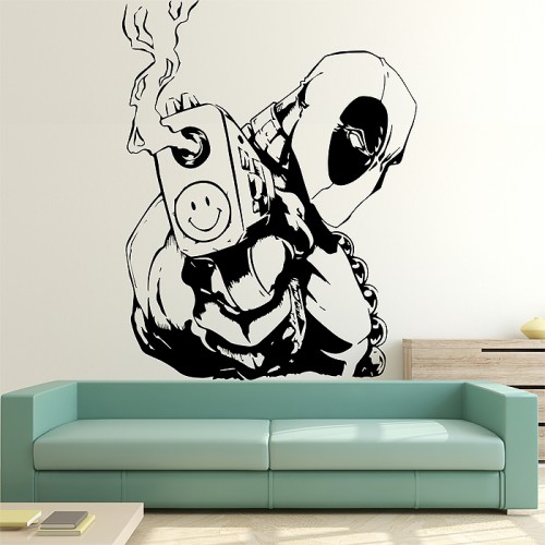 Deadpool Wandaufkleber Wandtattoo 