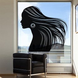 Woman beautiful hair v2 Vinyl Wall Art Decal (WD-0950)