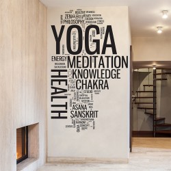 Yoga Word Cloud Wortwolke Wandaufkleber Wandtattoo (WD-0952)