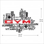 Fitness GYM Word Cloud  Wortwolke Wandaufkleber Wandtattoo