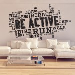 Fitness Be Active Word Cloud Wandaufkleber Wandtattoo