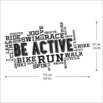 Fitness Be Active Word Cloud Wandaufkleber Wandtattoo