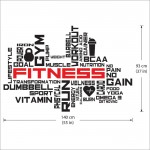 Fitness Gym Word Cloud Wortwolke Wandaufkleber Wandtattoo