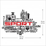 Fitness Sport Word Cloud Wortwolke Wandaufkleber Wandtattoo 