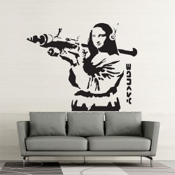 สติกเกอร์ติดผนัง โมนาลิซา Banksy Mona Lisa with Bazooka Wall Sticker (WD-0982)