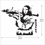 Banksy Mona Lisa with Bazooka Wandaufkleber Wandtattoo