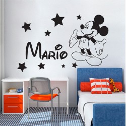 Personalized Name Mickey Mouse Vinyl Wall Art Decal (WD-0987)