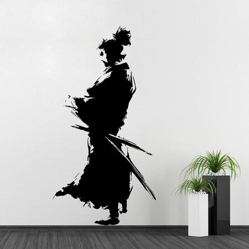 Samurai Silhouette Wandaufkleber Wandtattoo