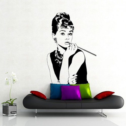 Audrey Hepburn Superstar Wandaufkleber Wandtattoo