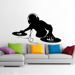 DJ Scratch Music Vinyl Wall Art Decal (WD-1001)