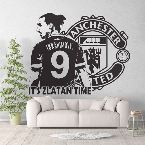 Zlatan Ibrahimovic football Soccer Manchester utd  Vinyl Wall Art Decal 