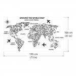 Around The World Map Vinyl Wall Art Decal 