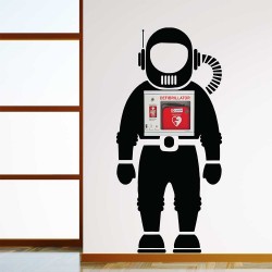 Space Astronaut Wall Decal for AED Defibrillator Storage (WD-1037)