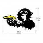 Banksy Affe Monkey mit Warhol Banane  Wandaufkleber Wandtattoo