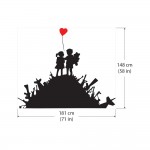 สติกเกอร์ติดผนัง Banksy Kids on Guns Hill with Heart Balloon / Wall Sticker 