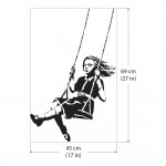 สติกเกอร์ติดผนัง Banksy Girl on Swing / Wall Sticker