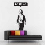 สติกเกอร์ติดผนัง Banksy Nobody Likes Me Social media boy / Wall Sticker 