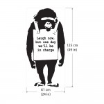 Banksy Print Monkey Laugh Now Chimp Vinyl Wall Art Decal 