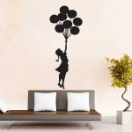 สติกเกอร์ติดผนัง Banksy Floating Balloon Girl / Wall Sticker