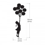 สติกเกอร์ติดผนัง Banksy Floating Balloon Girl / Wall Sticker