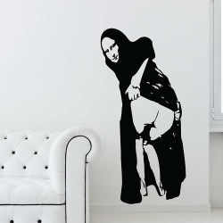 Banksy Mona Lisa Mooning Vinyl Wall Art Decal (WD-1063)