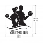 Man and Woman Fitness Sport Club Gym  สติกเกอร์ติดผนัง / Wall Sticker 