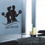 Man and Woman Fitness Sport Club Gym  สติกเกอร์ติดผนัง / Wall Sticker 