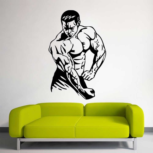 Bodybuilding Gym Sport Club Fitness สติกเกอร์ติดผนัง / Wall Sticker 