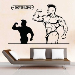 Bodybuilding Gym Sport Club สติกเกอร์ติดผนัง / Wall Sticker (WD-1075)