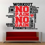 Workout Fitness Sport Gym Word Clound สติกเกอร์ติดผนัง / Wall Sticker 