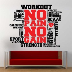 Workout Fitness Sport Gym Word Clound สติกเกอร์ติดผนัง / Wall Sticker (WD-1077)