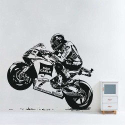 Marco Simoncelli sic 58 สติกเกอร์ติดผนัง / Wall Sticker (WD-1088)