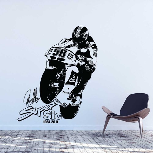 Marco Simoncelli Super sic 58   Wandaufkleber Wandtattoo