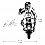 สติกเกอร์ติดผนัง / Wall Sticker Marco Simoncelli sic 58 Motor Racing