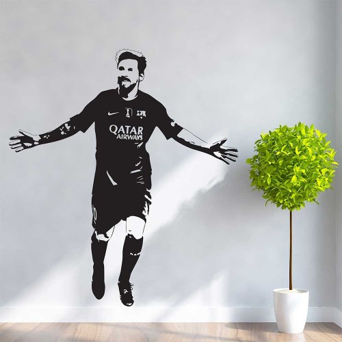 Lionel Messi Barcelona FC Football ฟุตบอล สติกเกอร์ติดผนัง / Wall Sticker 